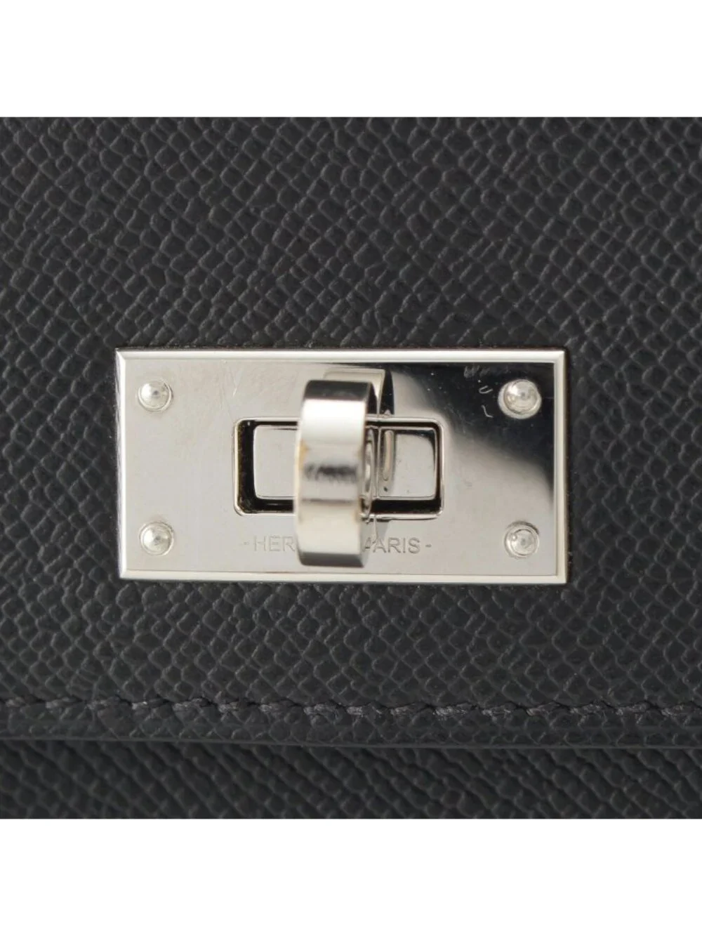 Hermes Kelly Pocket Compact Veau Madame Coin Purse Black